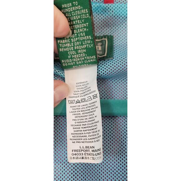 L.L. Bean Toddlers 2T Pink Rain Jacket Hooded EUC Lightweight Waterproof - Picture 8 of 9